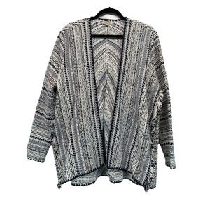 Lucky Brand Pueblo Multicolor Peasant Southwestern Boho Open Cardigan Shawl Med